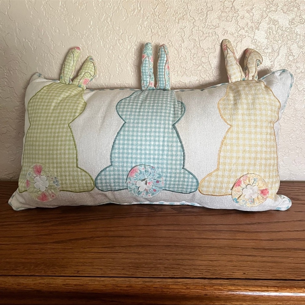 3 Bunny Tails Lumbar Decorative Pillow